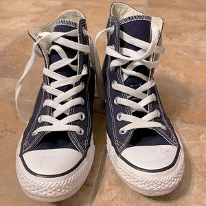 Blue High Top Converse Size 7.5